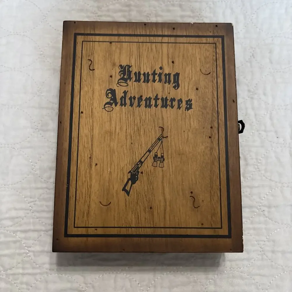 HUNTING Story Shadow Box Photo Frame Wood Metal Latch 5 x 7 Shotgun Father’s Day